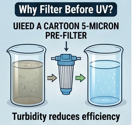 The 5-Micron Rule: Why a Sediment Filter Before UV Is Non-Negotiable — UV water treatment guide